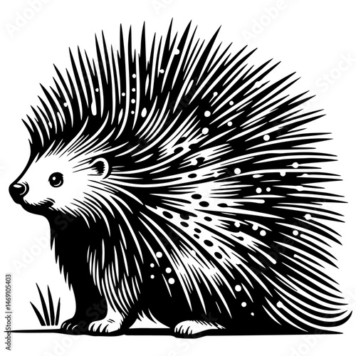 Porcupine Sketch Illustration.