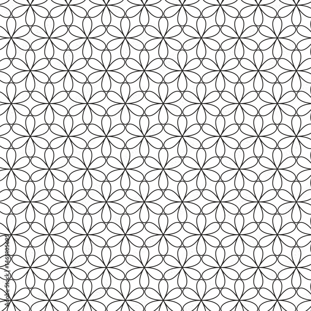 Fototapeta premium Abstract Seamless Pattern with Simple Flower Design