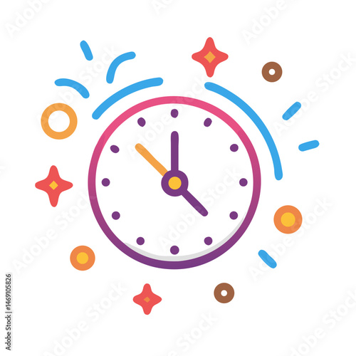 Party Time Clock Icon Design