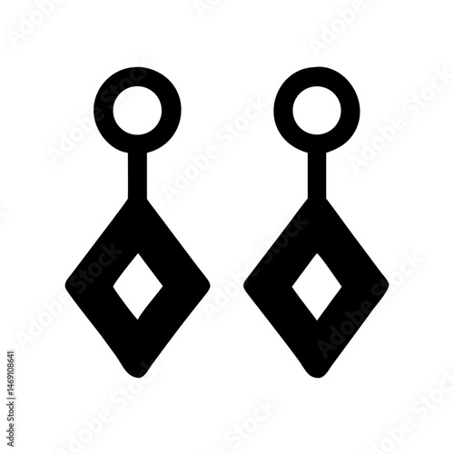 Diamond Stud Earrings Icon Design