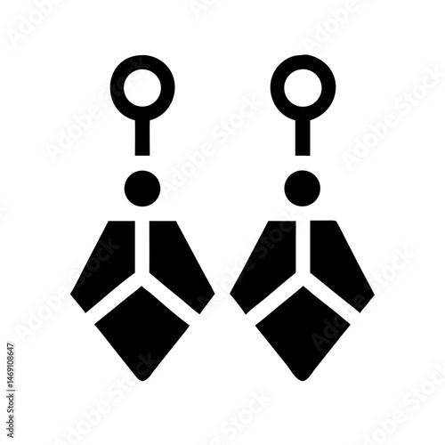 Diamond Stud Earrings Icon Design