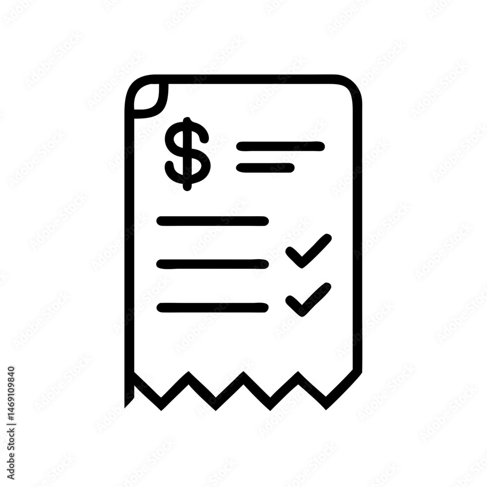 Luxury Check Receipt Icon Design Luxury Check Receipt Icon Design