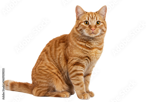 Wallpaper Mural Ginger tabby cat seated,  isolated on transparent png Torontodigital.ca