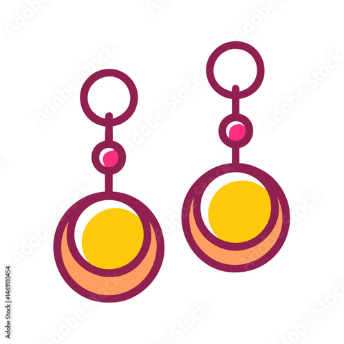 Round Dangle Earrings Icon Design