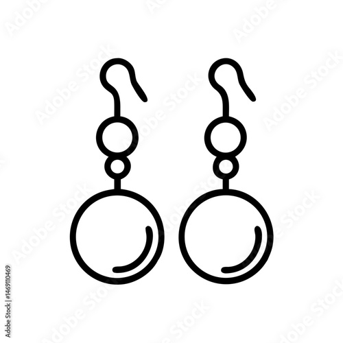 Round Dangle Earrings Icon Design