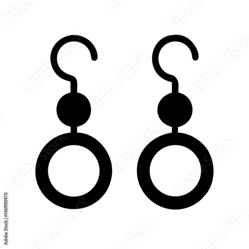 Round Dangle Earrings Icon Design