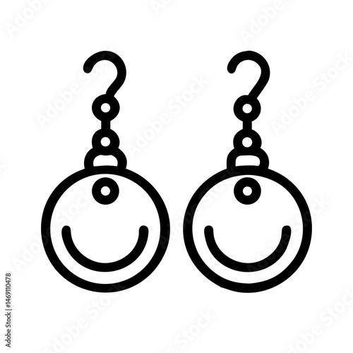 Round Dangle Earrings Icon Design