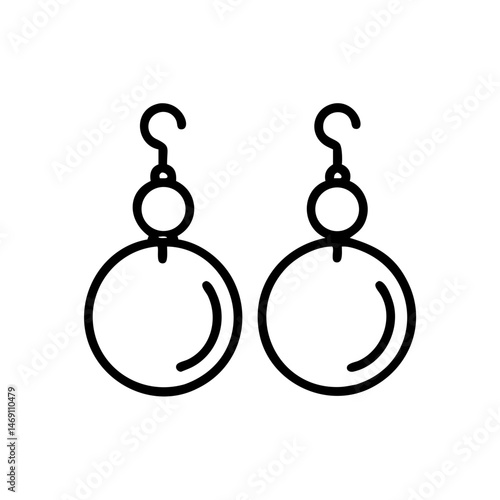 Round Dangle Earrings Icon Design