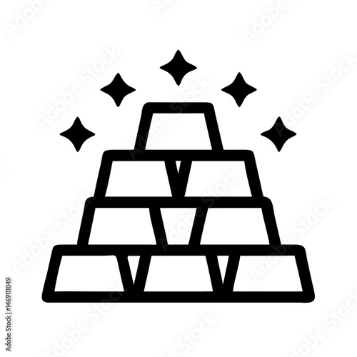 Gold Bars Stack Icon Design
