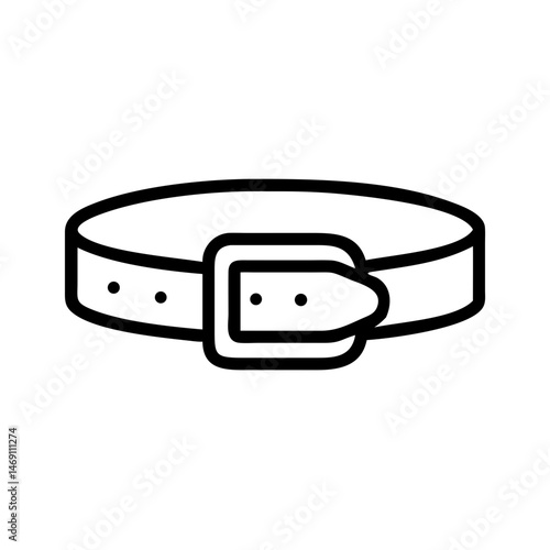 Leather Belt with Buckle Icon Design