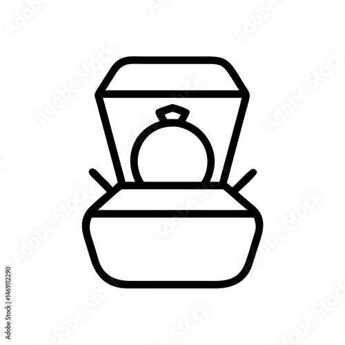 Ring in Jewelry Box Icon Design
