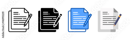 Contract icon set bundle. Multi style icon collection perfect for websites, apps, and presentations. Simple vector icon collection