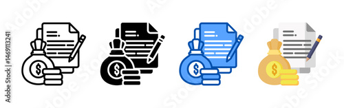 Loan icon set bundle. Multi style icon collection perfect for websites, apps, and presentations. Simple vector icon collection