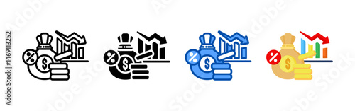 Income icon set bundle. Multi style icon collection perfect for websites, apps, and presentations. Simple vector icon collection