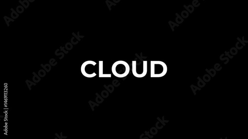 Cloud advertisement promo text animation video. High-quality 4K footage