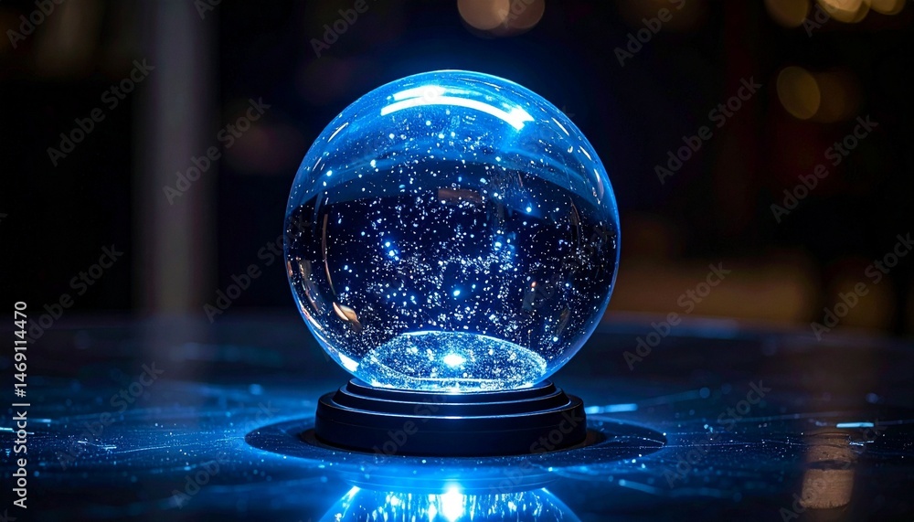 crystal ball on the table crystal ball on the table
