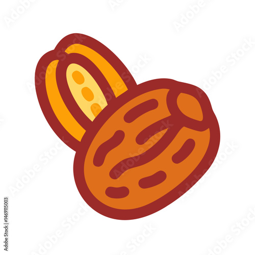 Date Fruit with Seed Icon Design