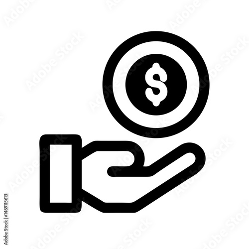 Charity Giving Coins Icon Design