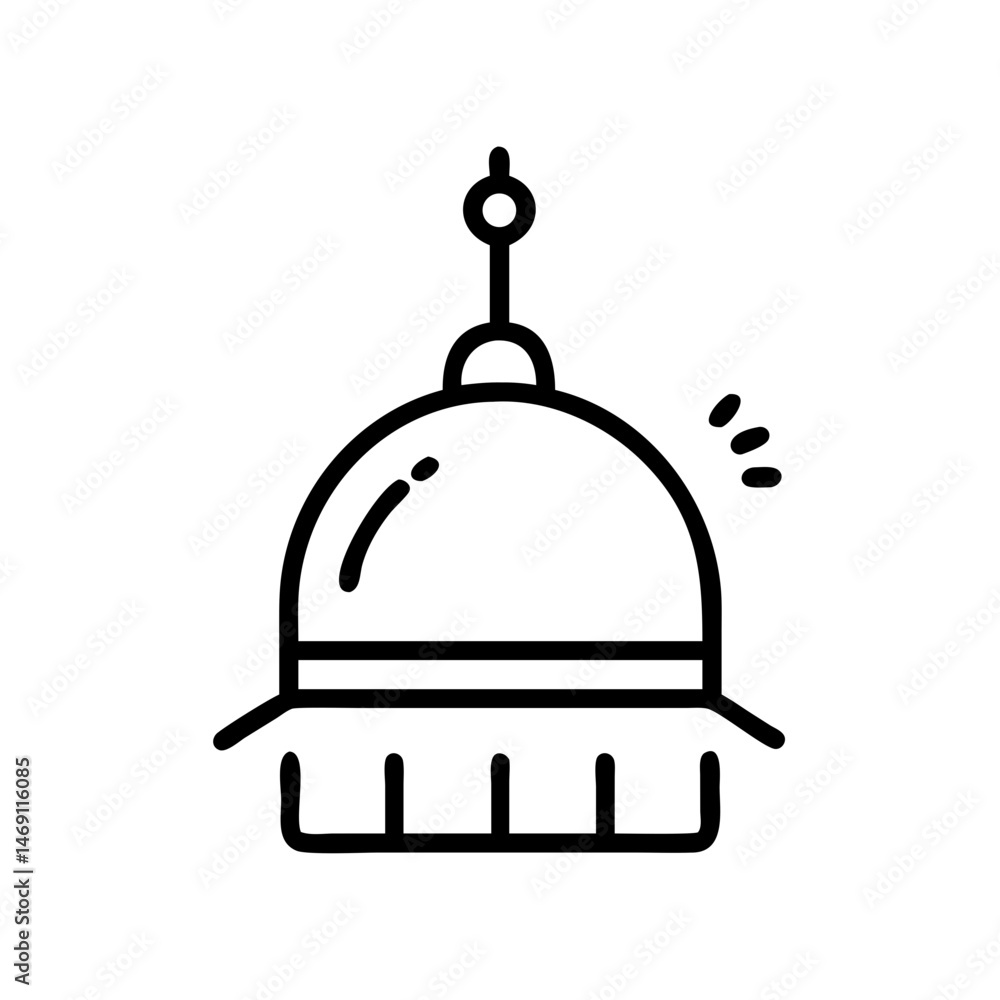 Fototapeta premium Mosque Dome Loudspeaker Icon Design