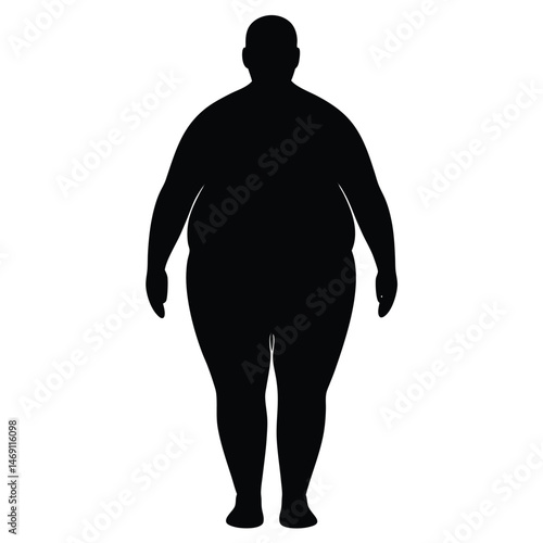 Heavy adult person silhouette standing still displays body positivity and acceptance perfectly now