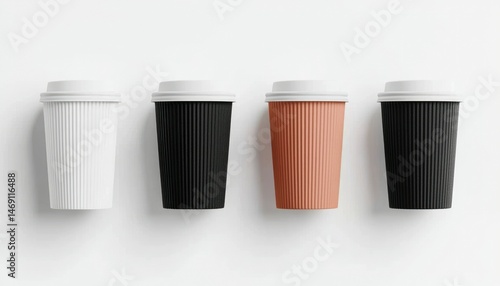 Wallpaper Mural Four coffee cups, various colors Torontodigital.ca