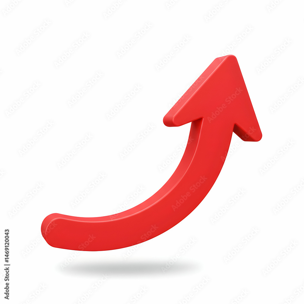 Red Upward Arrow Growth Success and Progress Symbol transparent background Red Upward Arrow Growth Success and Progress Symbol transparent background