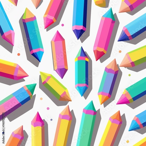 seamless pattern with pencils