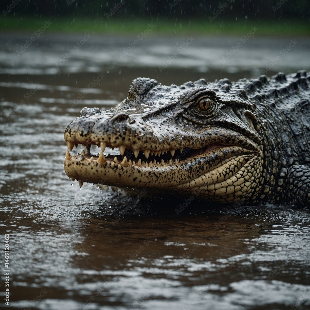 Obraz premium crocodile in the water