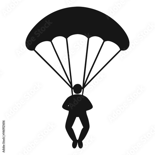 silhouette of a man with parachute