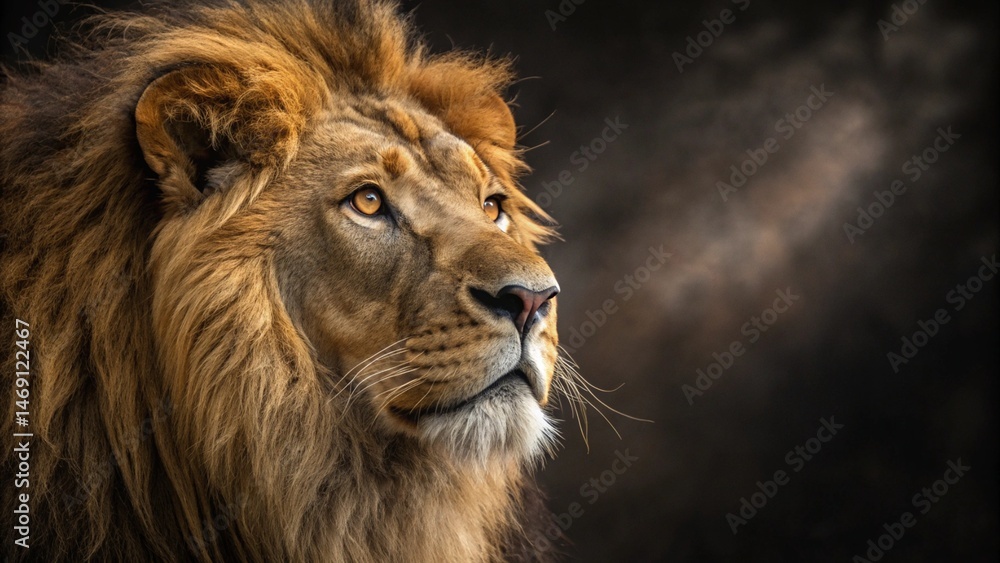 Obraz premium Majestic Gaze: The Lion King in Photorealistic Glory