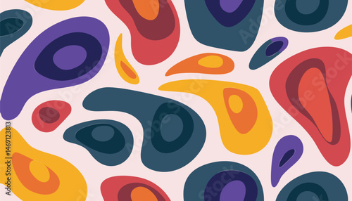 17. Groovy Fluid Shapes Abstract Pattern