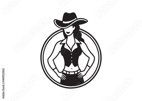 Disco Cowgirl Silhouette Vector Bachelorette Design