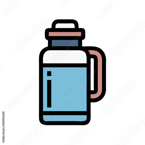 Water Thermos Flask Icon Design