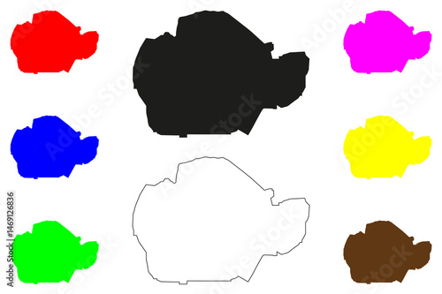Rewari city (Republic of India, State of Haryana) map vector illustration, scribble sketch Rewari map