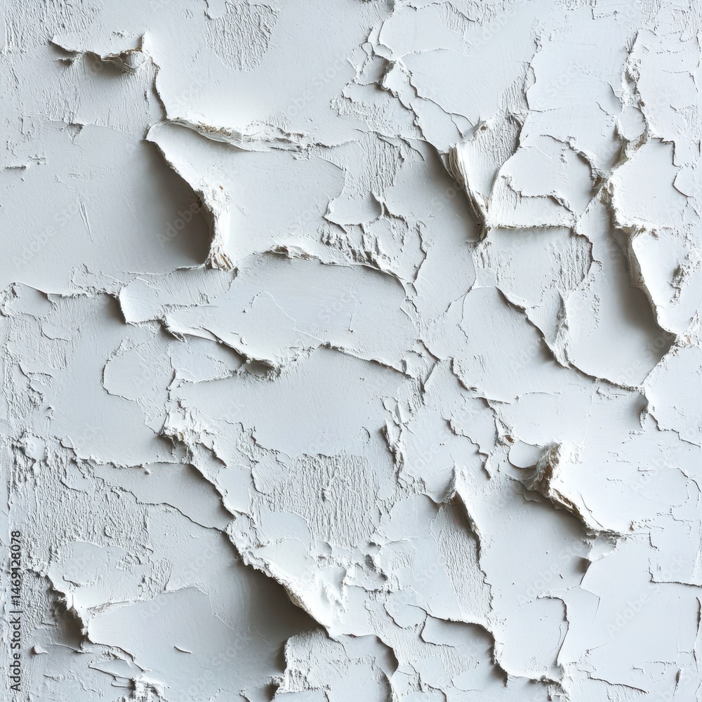 Obraz premium Weathered White Surface with Cracked and Peeling Paint
