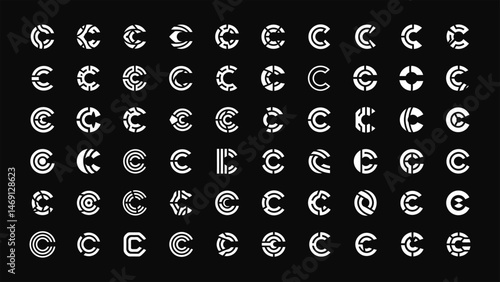 Modern C Letter Logo Set – Creative Monogram Vector Icons for Branding, Business and Design .

