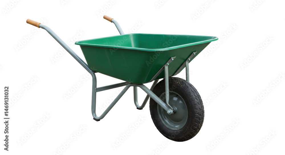 Isolated Green Wheelbarrow Gardening Equipment Isolated Green Wheelbarrow Gardening Equipment