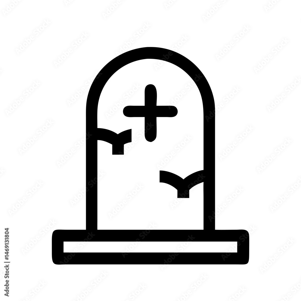 Fototapeta premium Graveyard Tombstone Icon Design