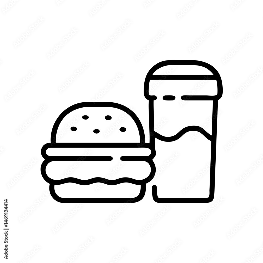 Classic Burger and Beer Icon Design Classic Burger and Beer Icon Design