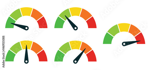 Colorful Performance Meter Gauge Set with Indicator Needle