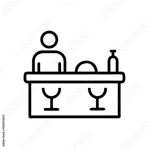 Hotel Bar Reception Icon Design