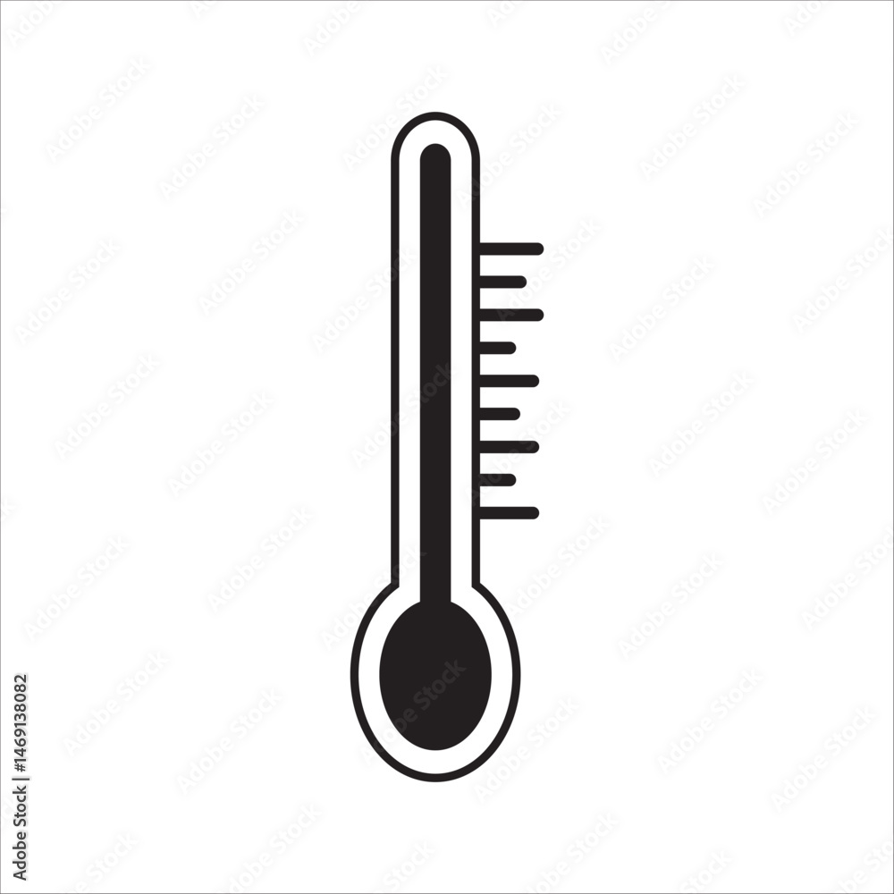 Thermometer icon. thermometer sign in trendy flat design. vector illustration onwhite background Thermometer icon. thermometer sign in trendy flat design. vector illustration onwhite background
