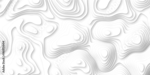 White topology and topography vector design abstract background contour map texture for print works