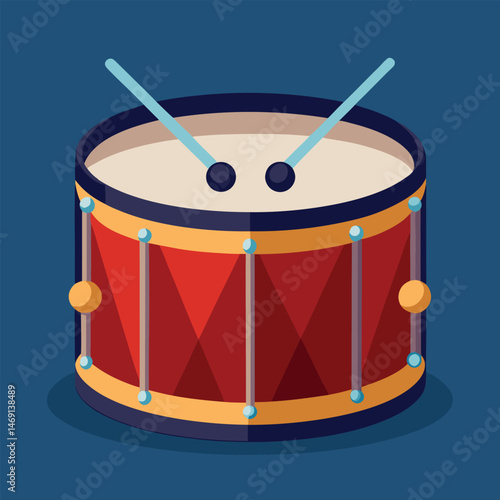 Drum musical instrument vector illustration