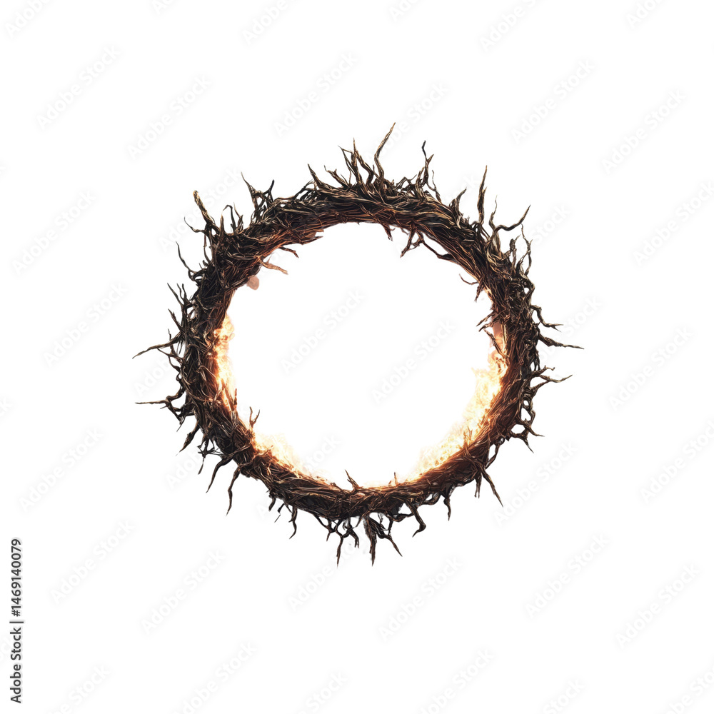Fototapeta premium Glowing Crown of Thorns Abstract Religious Symbol
