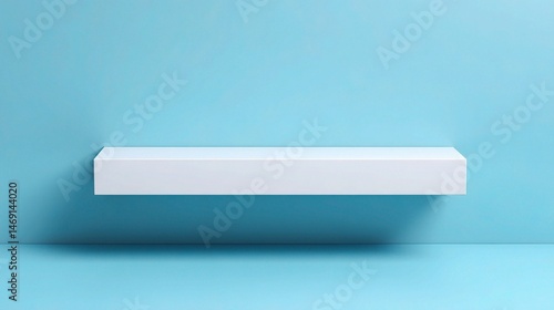 Wallpaper Mural Minimalist White Shelf Display Against Light Blue Background Torontodigital.ca