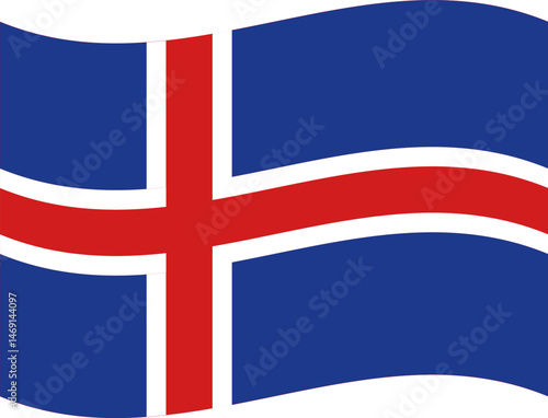 Iceland waving flag illustrator of national  icon