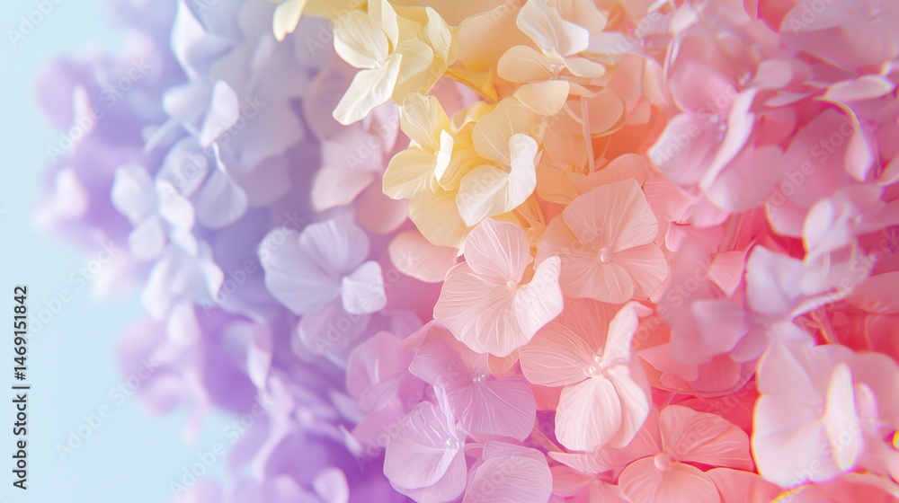 Fototapeta premium Soft Pastel Flower Petals Blending in a Gentle Color Palette
