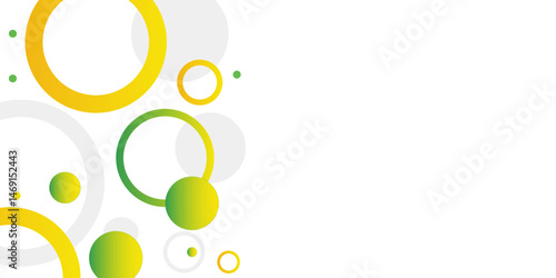 yellow and green circle banner background. Vector abstract graphic design banner pattern background template.