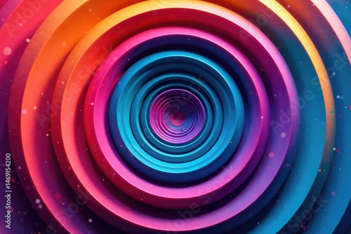 Abstract concentric circles ripple pattern, vibrant colors, graphic design element , colorful, pattern